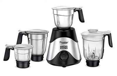 Prestige Macho Mixer Grinder- 1000 watts - with 3 Stainless Steel Jar and 1 juicer Jar - Black Colour