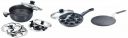 Prestige Multi-Kadhai 22 cm & Silver&Prestige Hard Anodised Plus Cookware Induction Base Roti Tawa ...