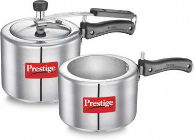 Prestige Nakshatra Plus 3 L, 2 L Induction Bottom Pressure Cooker  (Aluminium)