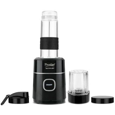 Prestige Nutri-Jet Mixer Grinder with 2 Jars| 450 Watts| Sipper Lid & Additional Cover Lid| ISI Certified| One-Touch Operation