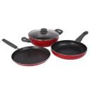 Prestige Omega Deluxe Granite Non-Stick Cookware 3 Pc Set Crimson Red...