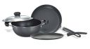 Prestige Omega Select Plus Residue Free Non-Stick Kitchen Set, 3-Pieces, black/Silver, Aluminium...