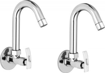 Prestige Passion (Sink Cock) Brass Tap For Bathroom/Kitchen Pillar Tap Faucet (Silver)- Pack of 2