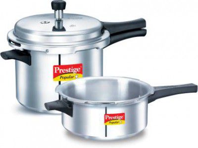 Prestige Popular Plus 5 L, 3 L Induction Bottom Pressure Cooker (Aluminium)
