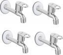Prestige Prime Long Body Tap for Bathroom, Water Tap Stainless Steel Heavy Duty PACK OF 4 Bib Tap Faucet  ...