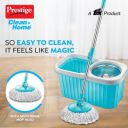 Prestige PSB 11 Magic Mop with Steel Winger and 2 Mop-heads Mop Set (Blue 18 inches)...