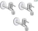 Prestige SS Turbo Long Body With Wall Flange-Pack Of 3 Faucets Bib Tap Faucet  (Wall Mount Installation Type)...