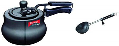 Prestige Svachh, 10759, 2 Litres - Black & Prestige Aluminium Hard Anodised Tadka Pan, 10 cm, Black