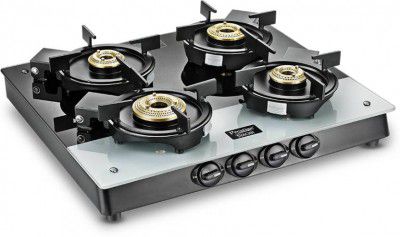 Prestige Svachh Duo GTSD 04 SQ with Liftable Burner & Superior Toughened Glass Manual Gas Stove (4 Burners)