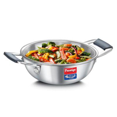 Prestige Tri-ply Cute Kadai 12 cm/400 ml Silver Life Time Warranty