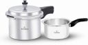 Prestlee Aluminium Premium Outerlid Pressure Cooker 2 Ltr & 3 Ltr Combo 2 L, 3 L Outer Lid Pressure Cooker & Pressure Pan  (Aluminium)...