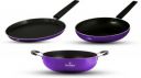 Prestlee Non-Stick Aluminium Mini Cookware Set (Tawa, Fry Pan, Kadhai), Purple Non-Stick Coated Cookware Set  (Aluminium, 3 - Piece)...