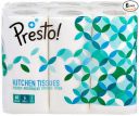 Presto! 2 Ply Kitchen Tissue Towel Paper Roll - 6 Rolls (60 Pulls Per Roll)...