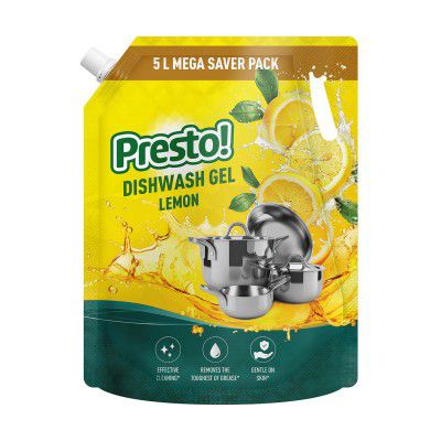 Presto! Dishwash Gel | Lemon | 5 L Refill Value Pack