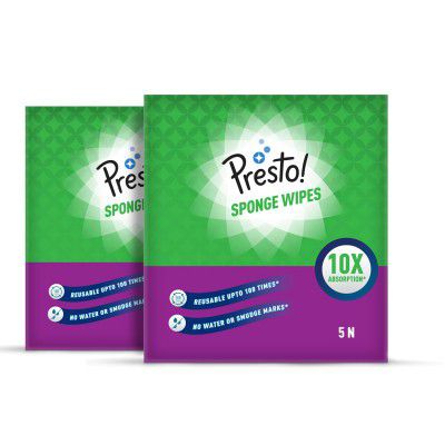 Presto! Premium Multi-Purpose Sponge Wipes | 10 Count (5 x Pack of 2)