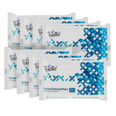 Presto Surface Cleaning Wipes - 30 wipes/pack (Pack of 8)