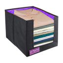 PrettyKrafts 1 Pc Non Woven Large Capacity Shirt Stacker / Foldable & Stackable Closet Wardrobe Cupboard Organizer / Foldable Storage Box / Multipurpose Clothes Organizer (Purple, 26x40x26 cm)...