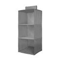 PrettyKrafts 3-Shelf Hanging Wardrobe Organiser with Engineered Wood Base | Heavy-Duty Non-Woven Foldable Closet Storage & Almirah Organizer for Clothes, Accessories, and Toys (Grey)...