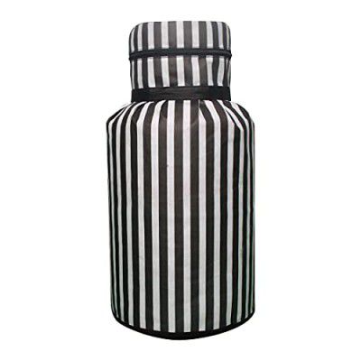 PrettyKrafts Dustproof Printed LPG Gas Cylinder Cover| Full Size | (Set Of 1, Black Stripes)