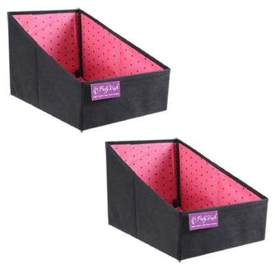 PrettyKrafts F1222 Shirt Stacker Set of 2 - Closet Organizer - Shirts and Clothing Organizer - Rimples_Pink