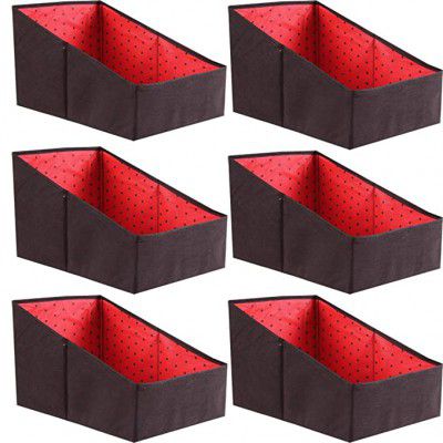 PrettyKrafts F1222 Shirt Stacker Set of 6- Closet Organizer - Rimples_Red