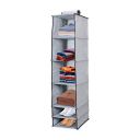 PrettyKrafts F1231 Hanging Organiser 6 Shelves, Wardrobe Hanging Storage, Storage Compartment for Closet, Grey...