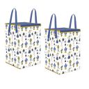 [Set of 2] PrettyKrafts Laundry Basket for clothes with Lid & Handles, Toys Organiser, 75 Ltr,Mushroom Print,White, Cardboard...