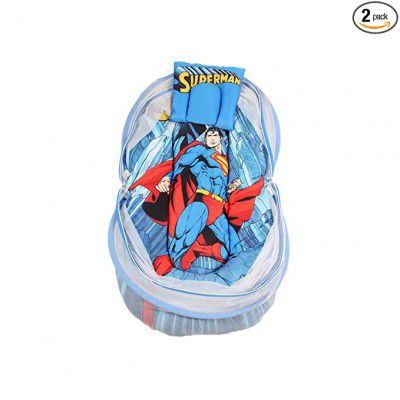 PrettyKrafts Multicolor Superman Digital Print On White Base Design Bedding Set Thick Base, (12-18 Months)