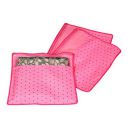 PrettyKrafts Saree Cover Set of 3 Polka dots with Top Transparent Window_Pink...