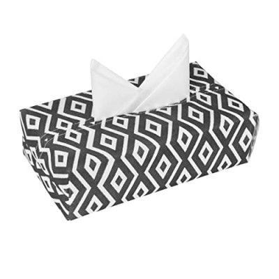 PrettyKrafts Tissue Paper Box Cover Rectangular, Diamond Black