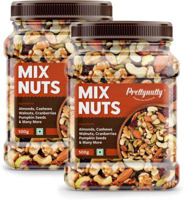Prettynutty Healthy Nutmix | Mixed Dryfruits | Source of Vitamin and Minerals-Combo (2 x 500 g)