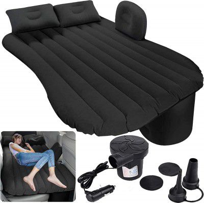 Prextex Premium Car Inflatable Bed with Pump & 2 Air Pillow  (Grey)