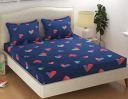 PRIDHI 210 TC Glace Cotton Gemini Bedsheets 1 Double Bedsheet with 2 Pillow Cover...
