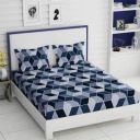 PRIDHI Soft Glace Cotton Double Bedsheet with 2 Pillow Cover ( 228cm x 228cm_Multicolour)...