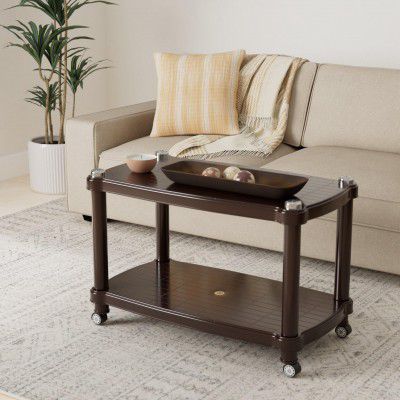 Prima 5011 Center Trolley Coffee Table/Tea Table/Teapoy for Home, Office & Outdoor (Cherry)