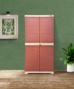 Prima Alfa 2 Plastic Cabinet for Storage | Space Organizer | Shelves, Red-Beige Color...