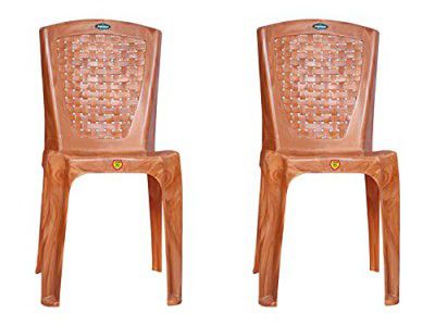 Prima Plastic Chair for Living Room | Set of 2 | Chair | Chair 4010 (Sandalwood Colour)