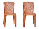 Prima Plastic Chair for Living Room | Set of 2 | Chair | Chair 4010 (Sandalwood Colour)...