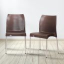 Prima Plastic Chair for Living Room | Set of 2 (Weather Brown Colour)...