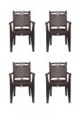 Prima Plastic Chair for Living Room | Set of 4 | Stackable Chair with arm | 100% Virgin Plastic | Quikr 3 (Weather Brown Colour)...