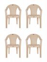 Prima Plastic Chair for Living Room | Set of 4 (Marble Beige Colour)...