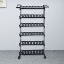 Primax Multipurpose Kitchen Storage Rack with Wheels/Shoe Rack for Home/Shelf for Kitchen/Bathroom Organizer - 6 Tier Portable Trolly (APS-880-BLK-6-LAYER-P1 - Roman)...