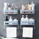 Primax Self Adhesive Bathroom Shelf/Bathroom Organizer Shelf/Wall Mount Bathroom Accessories(Blue-Pack of 4)...