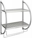 Primax Stainless Steel Wall Mount 2 Tier Bathroom Shelf/Double Towel Rack for Bathroom/Towel Stand/Bathroom Accessories (Chrome-Silver)...