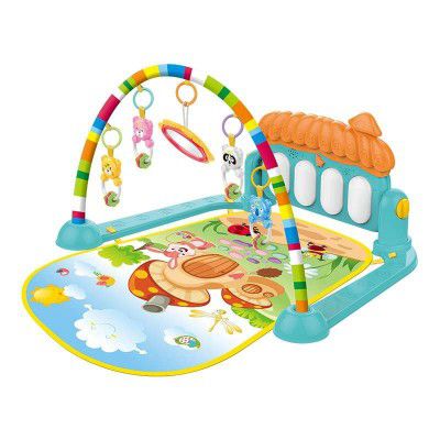 Prime Deals Kick and Play Musical Keyboard Piano Baby Gym and Fitness Rack with Hanging Rattles, Lights & Mat - Gift for Boys & Girls