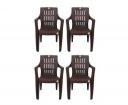 Prime Gold Polo Brown Chair Set of 4 for Home, Living Room | Plastic Chair | Strong and Sturdy, Magic Plastic Chair (Pack of 4)...