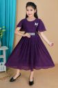 Primefashion Girls Maxi/Full Length Party Dress (Purple, Half Sleeve)...