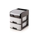 Primelife 2 Layer Modular Basket Drawer Multi Purpose Trolley Foldable Drawers Anti-Slip Shoes organizers Box Storage Rack System Organizer - Grey (2xl Teblo)...