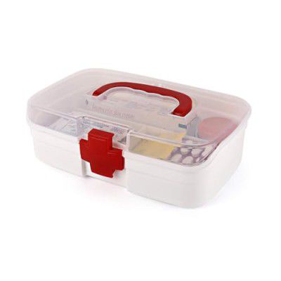 Primelife Medico Small First Aid Box, White, Plastic, Rectangular