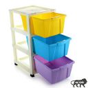 Primelife Plastic Multipurpose Storage Modular Drawer with Large Space and Anti-Slip Shoes (Multicolour, 3 XL, Small)...